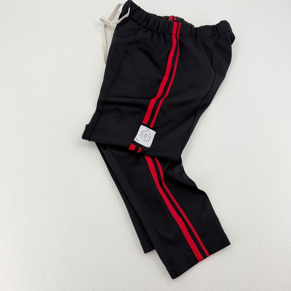 Ovadia & Sons Ball Track Pant Mens Medium Black Red Side Stripe Excellent